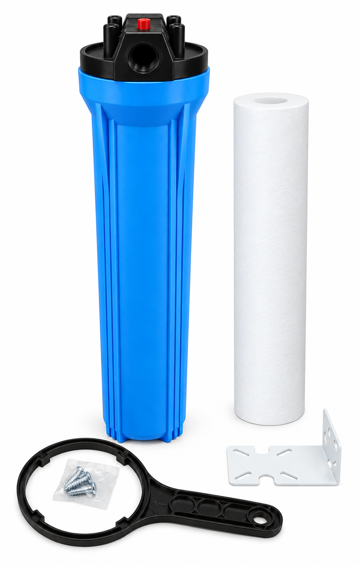 Pre-sediment filter housing with mounting bracket